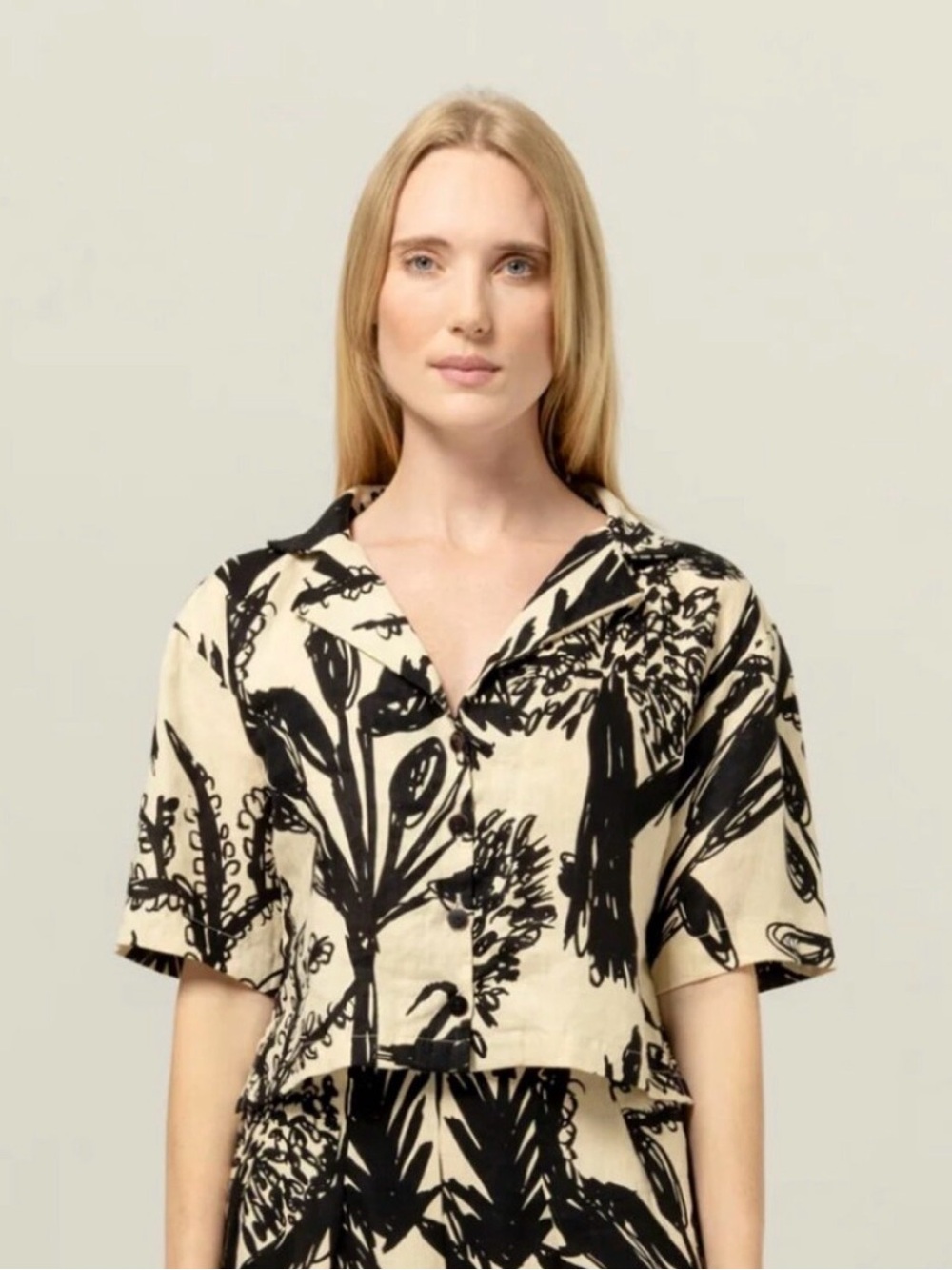 Bel Kazan Women's Black & Cream Nadia Button Down Top S never worn